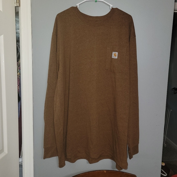 Carhartt Workwear T Shirt Men 3X Long Sleeve Rust Loose Fit Pocket Long Sleeve - Picture 1 of 10